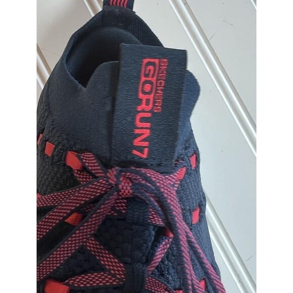 Skechers Women's Size 7 Go Run 7 Hyper Burst Cushioning Running Blue/Hot Pink - Picture 10 of 10